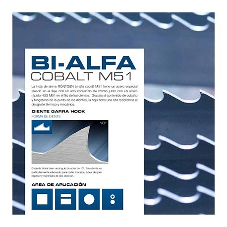 Hoja sierra cinta  BI-ALFA COBALT M51 27,0x0,9 RÖNTGEN